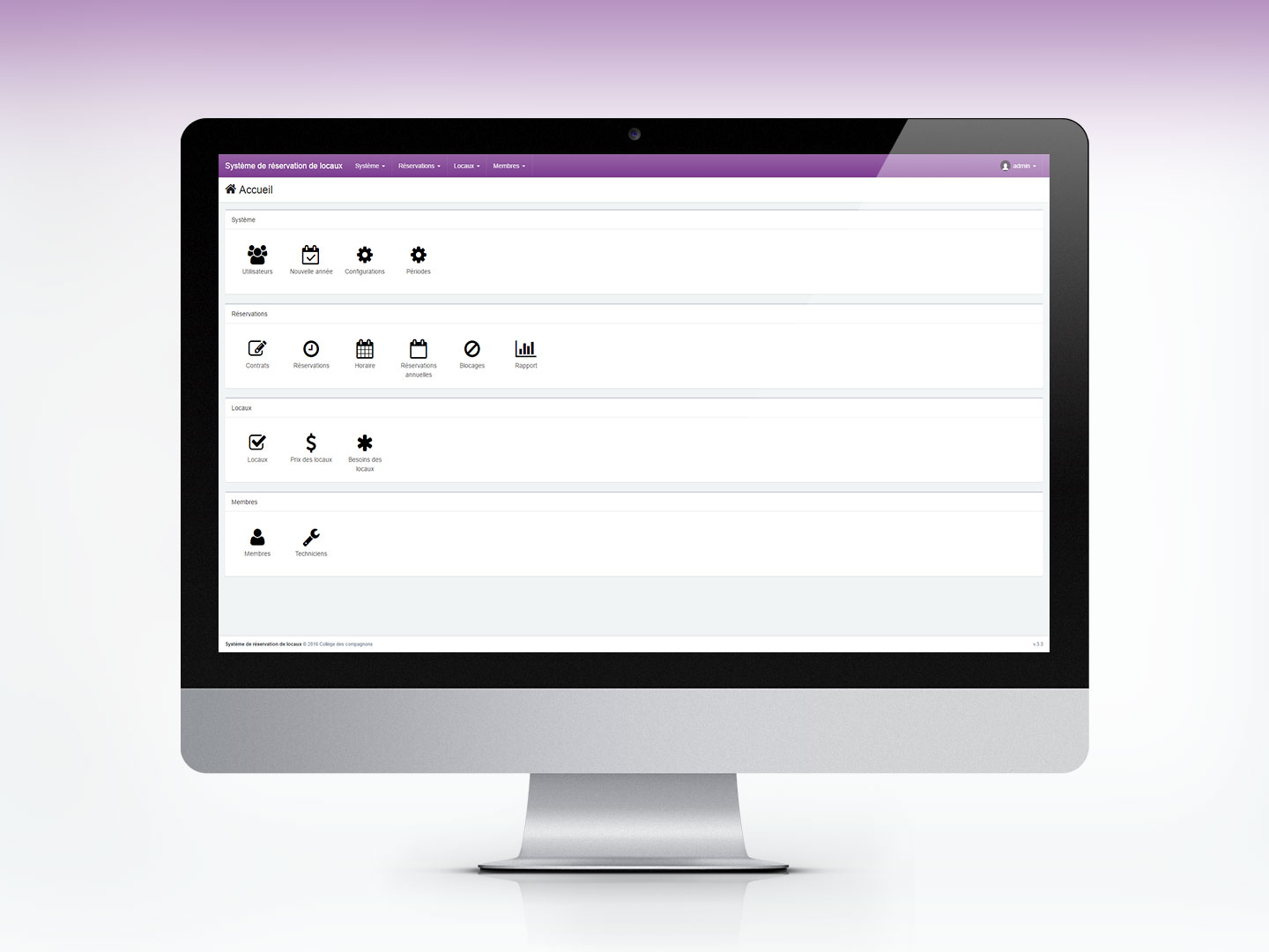 Syst&egrave;me de r&eacute;servation de locaux