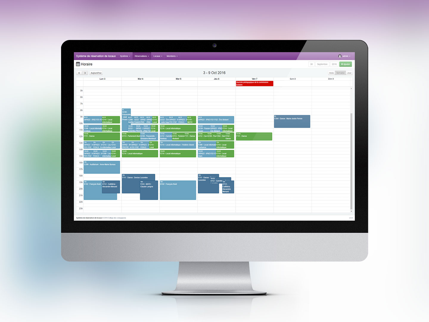 Syst&egrave;me de r&eacute;servation de locaux