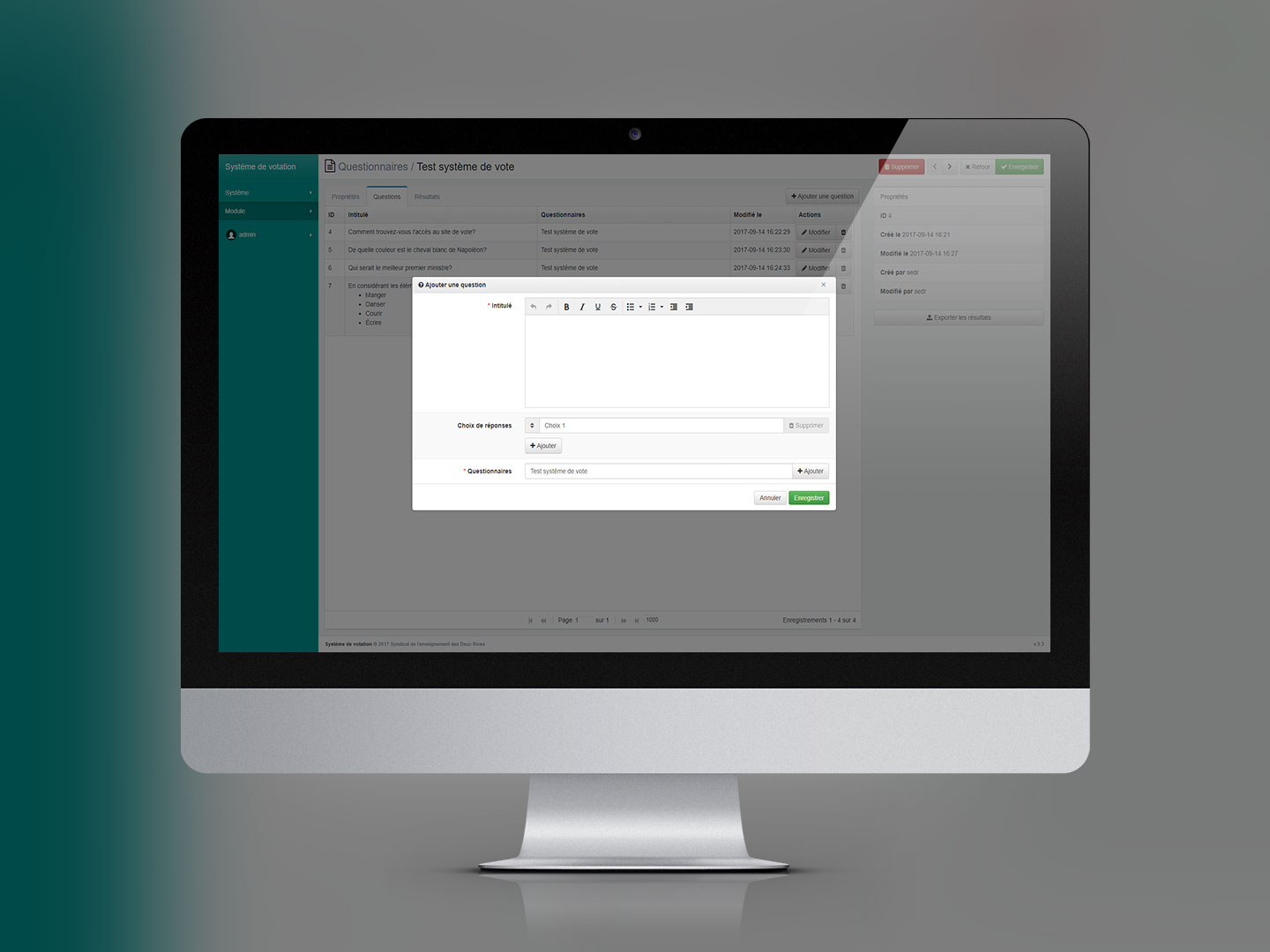 Syst&egrave;me de votation