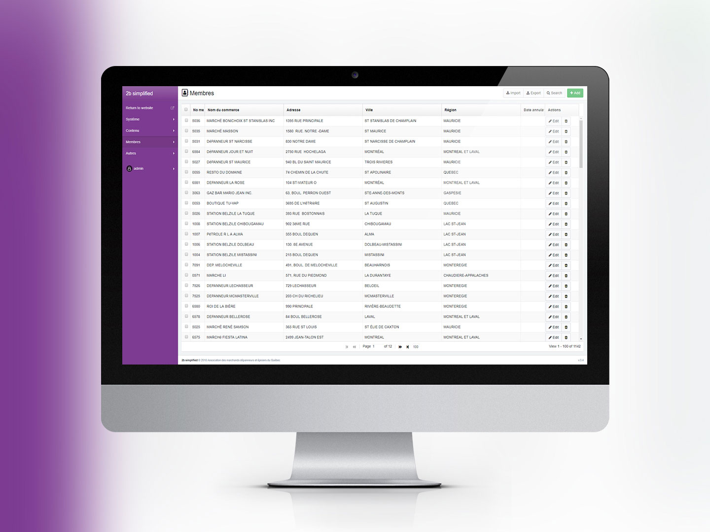Syst&egrave;me de gestion des membres