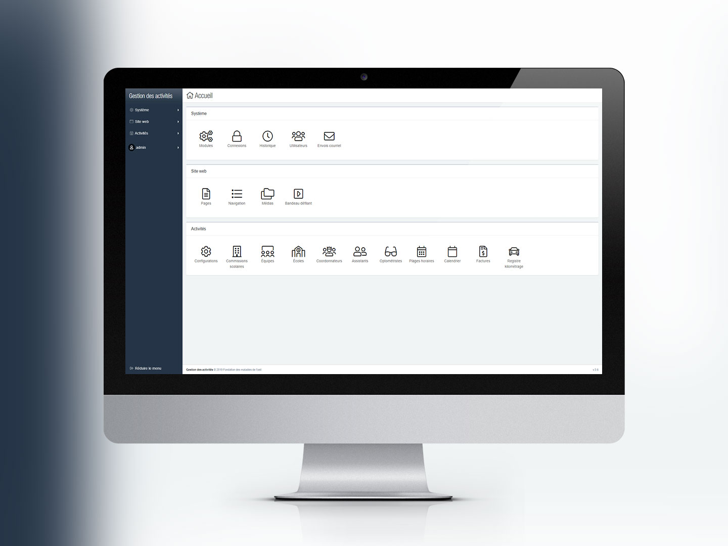 Logiciel de gestion des activit&eacute;s