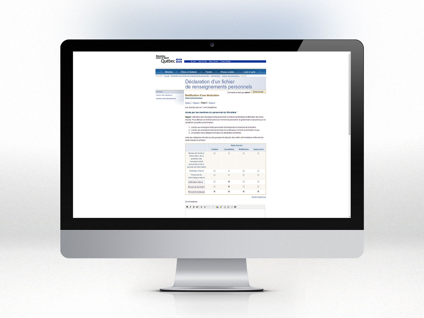 Inventaire des fichiers de renseignements personnels