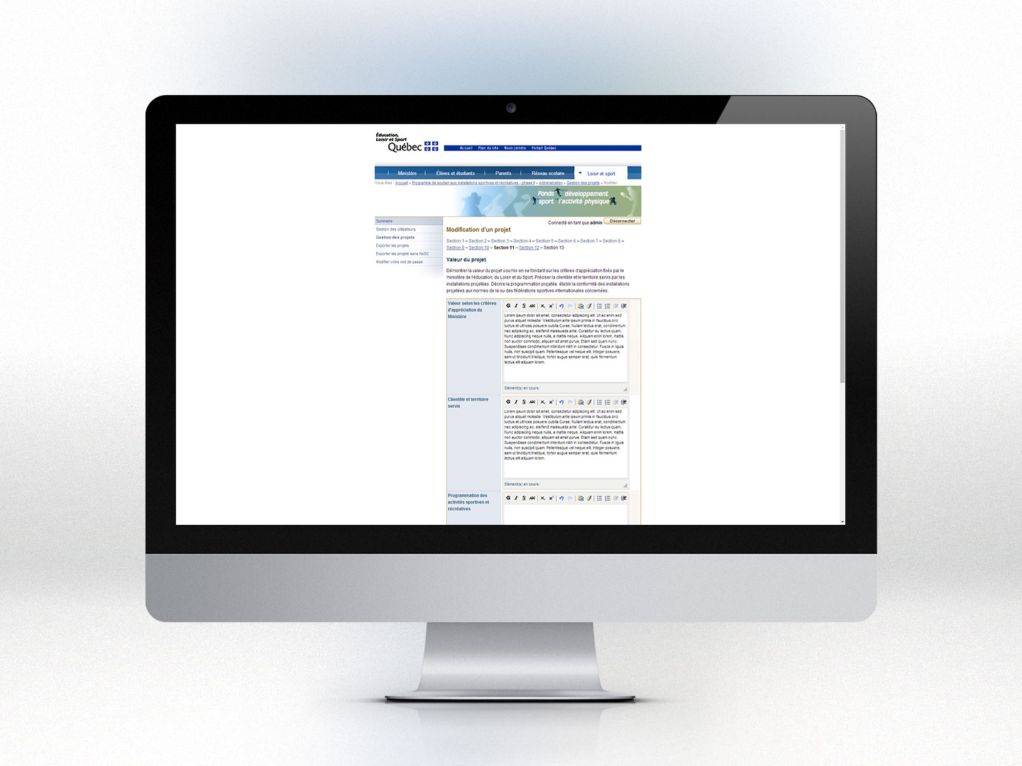 Programme de soutien aux installations sportives et r&eacute;cr&eacute;atives