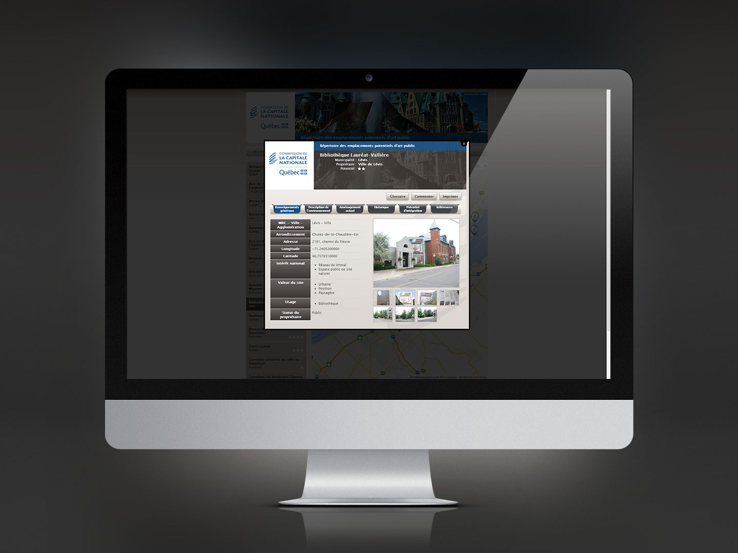 R&eacute;pertoire des emplacements potentiels d'art public